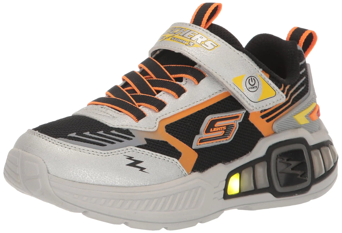 Skechers Boys Light Storm 3 Sneaker Silver/Black 13.5 Little Kid